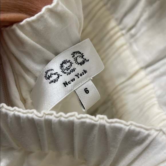 Sea NY Thora Thread Pull Romper In Cream Cotton Size 6 - Picture 11 of 13